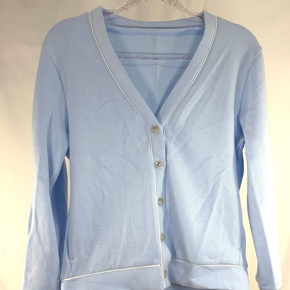 Soft‎ Light Blue Cardigan Small Button Up Coquette Preppy Clean Girl Aesthetic